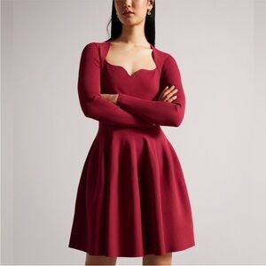 Ted Baker Vienna Sweetheart Neckline Flare Dress (size 4-us 10)